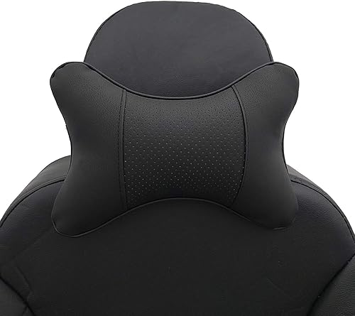 Miniatura 4 de Almohadas cervicales para el cuello del automóvil, paquete de 2 almohadas cervicales de piel sintética para viajes, almohadas rellenas de fibra