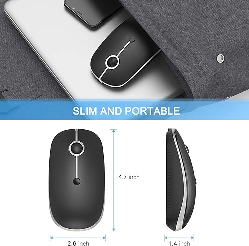 Miniatura 5 de Vssoplor - Ratón inalámbrico tipo C, modo dual 2.4 G, mouse inalámbrico USB C inalámbrico con nano USB y receptor tipo C compatible con PC, laptop,