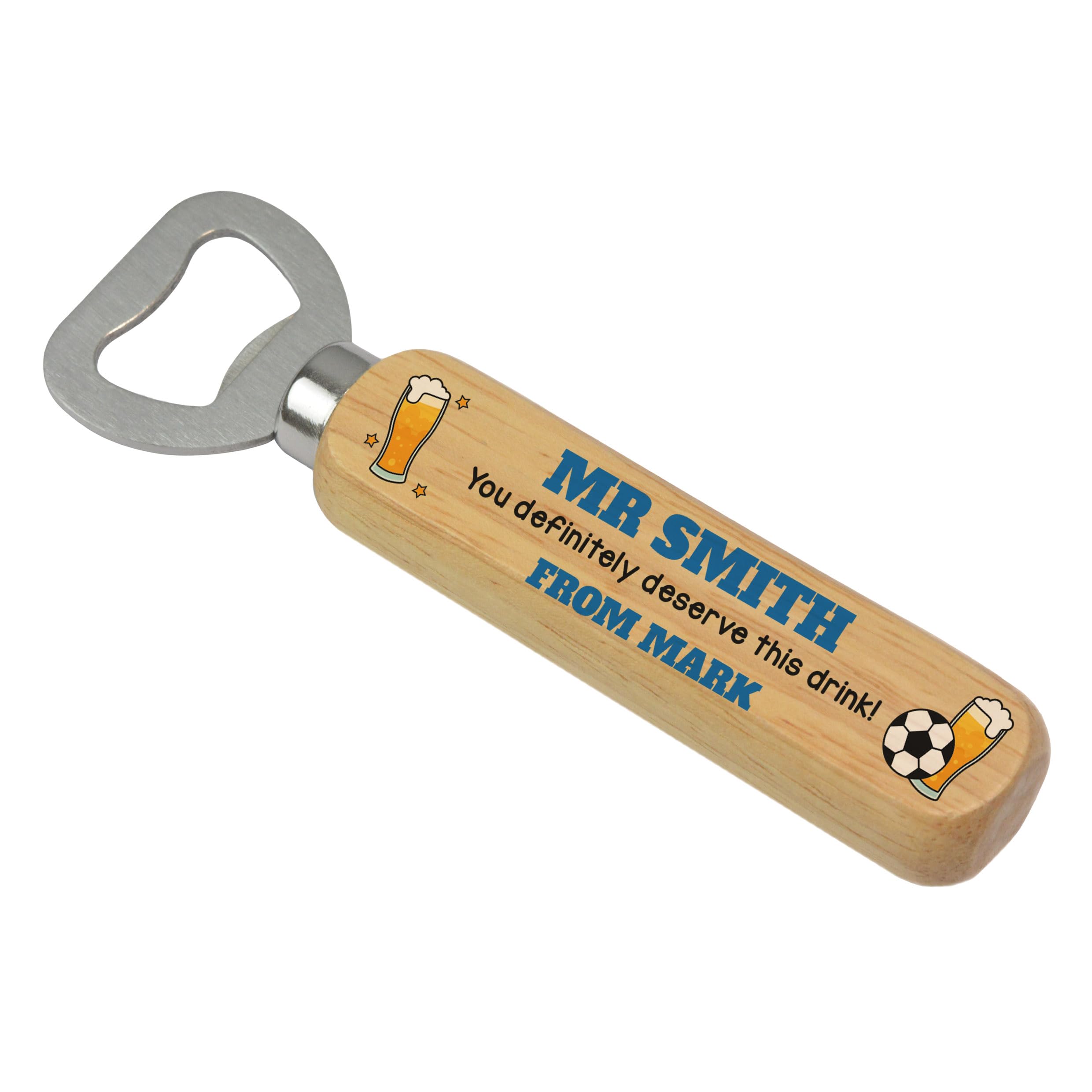 Beecreative Personalised Funny Football Coach Gifts - Novelty Gift for Football Coach - Wooden Bottle Opener - Gift from Football Team - End of Season Gift