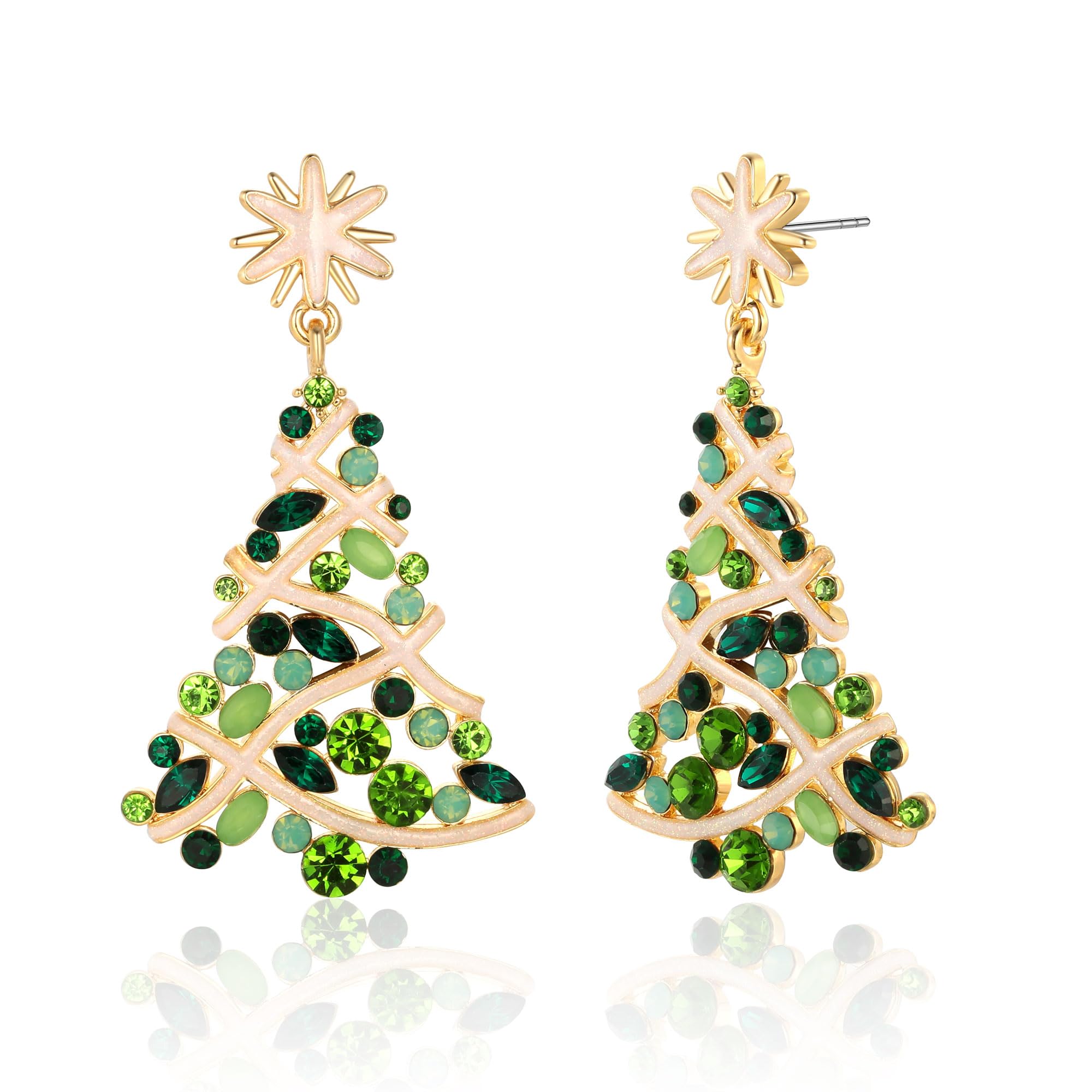 INNERDIVAChristmas Earring for Women, Christmas Theme Earrings Gingerbread Man, Christmas Tree, Christmas Hat, Garland, Deer, Colorful Light Bulbs Earrings Christmas Jewelry Present