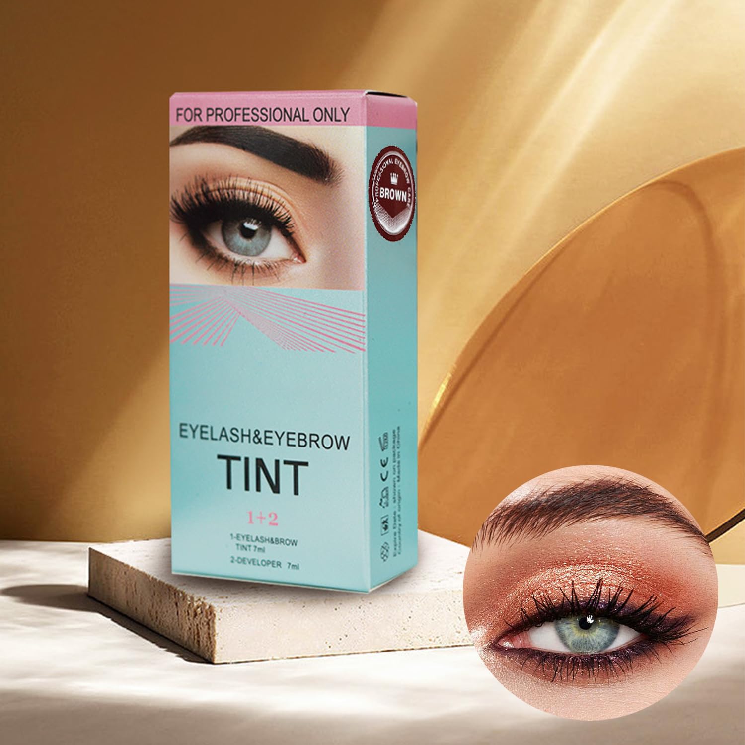 Brown Professional Eyelash & Brow Tint Kit, Salon-Use Waterproof Mascara Dye with Fine Wand for Long-Lasting - Image 3