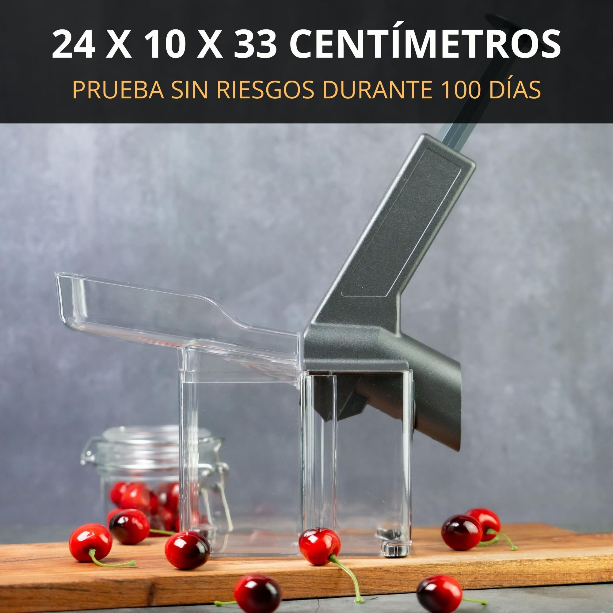 Thiru Descorazonador de cerezas premium - gran capacidad de descorazonado - para cerezas frescas, en conserva, congeladas - con protección contra salpicaduras - Made in Germany