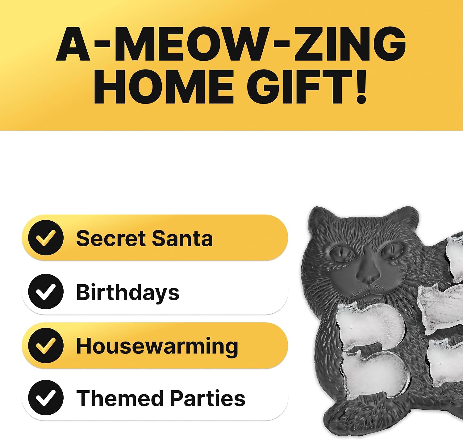 Fairly Odd Novelties Cat Shaped Ice Cube Tray - Purr-fect for Cat Lovers, Fun Animal Replica Mold for Parties, Makes 10 Cute Cubes, Dishwasher Safe (Pack of 2) image 5
