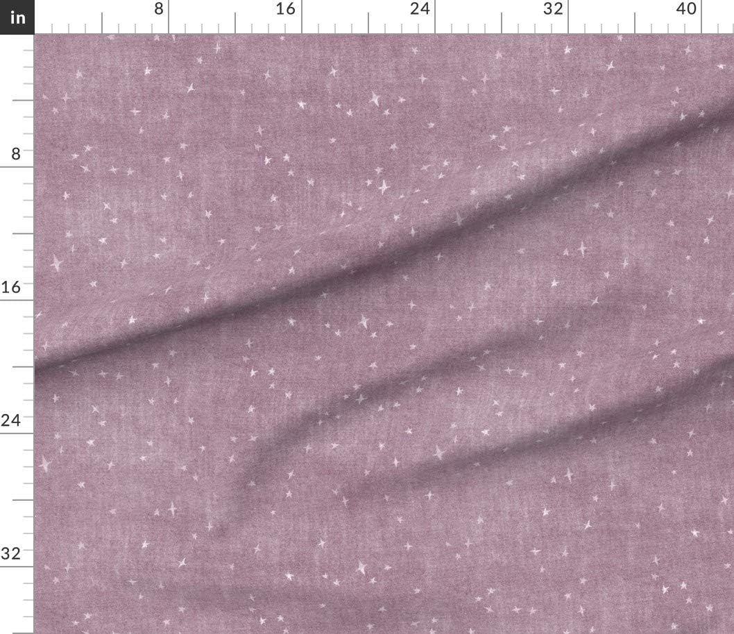 Spoonflower Fabric - Stars Kids Lilac Twilight Starry Bedding Camping Adventure Printed on Petal Cotton Fabric Fat Quarter - Sewing Quilting Apparel Crafts Decor