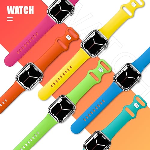 Miniatura 2 de THWALK Paquete de 6 correas compatibles con Apple Watch de 1.49, 1.57, 1.65, 1.65, 1.73 y 1.73 pulgadas, correa deportiva impermeable de silicona
