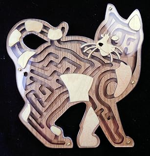 Feed The Cat Maze Puzzle â€“ Beautiful and Sneaky Hard - Handcrafted USA