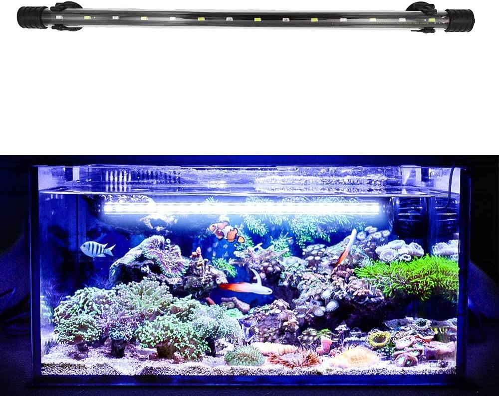 DESPACITO® Aquarium LED Submersible Lamp Light for Fresh and Salt Water Fish Tank Blue and White(1-2 feet)