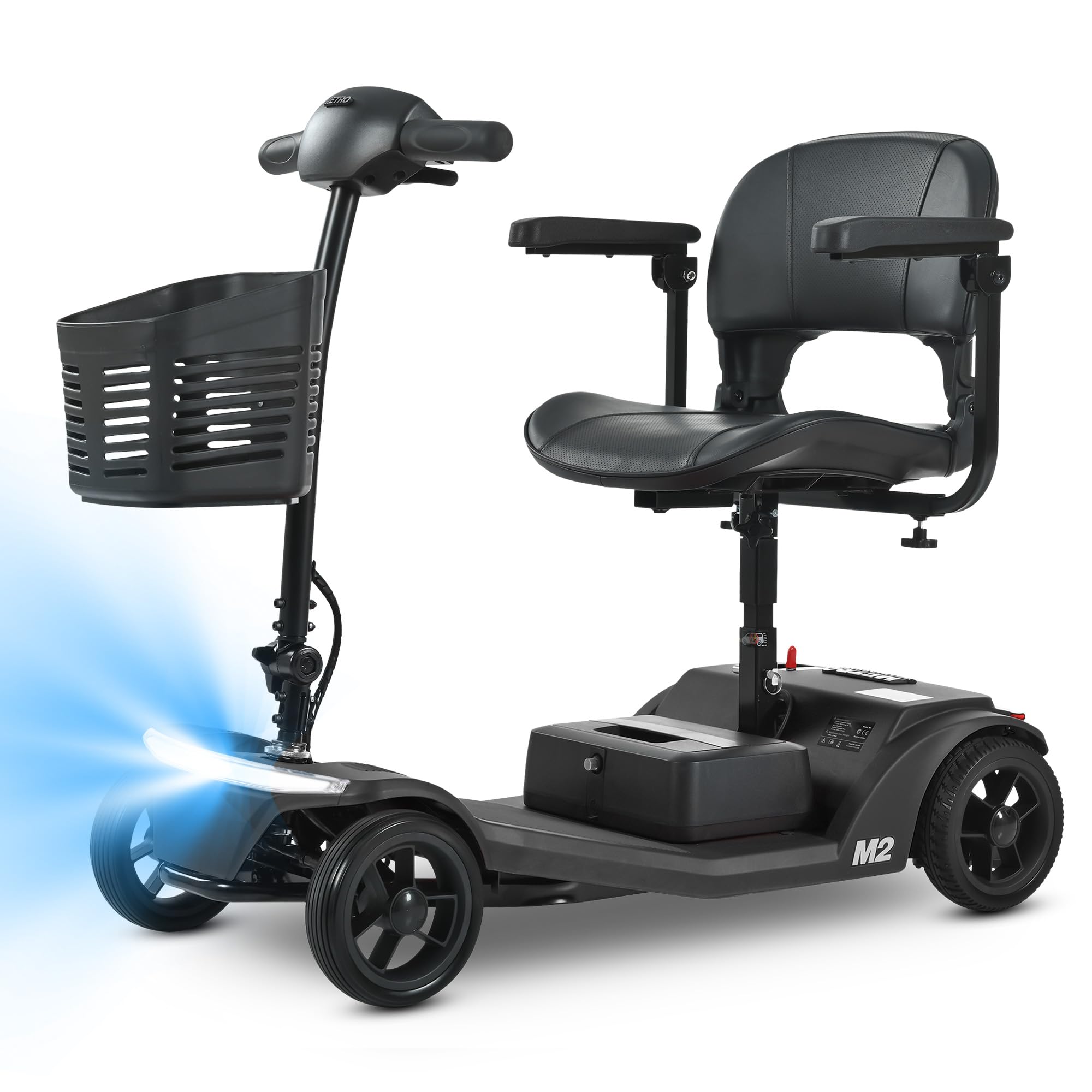 Metro Mobility 4 Wheel Powered Mobility Scooters, 330 lbs Capacity Mobility Scooters for Adults, Folding Mobility Scooter Lightweight, Electric