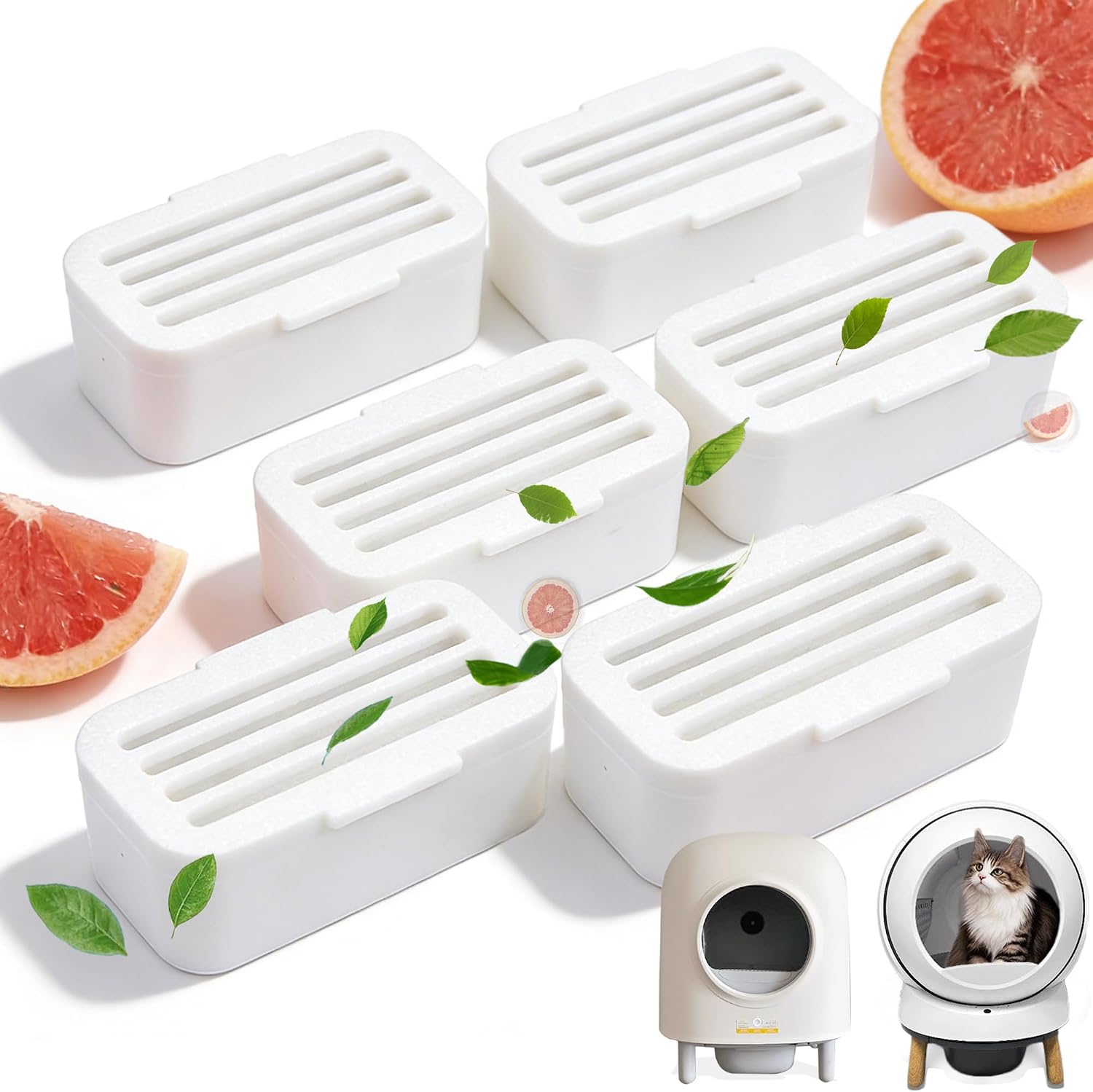 NewKe Grapefruit Deodorizer for PetSafe ScoopFree SmartSpin Cat Litter Box
