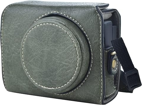 Rieibi ZV1 Case - Vintage PU Leather Camera Case for Sony ZV1 ZV-1 DSLR Camera - Protective Case with Strap, Green, Beauty Case