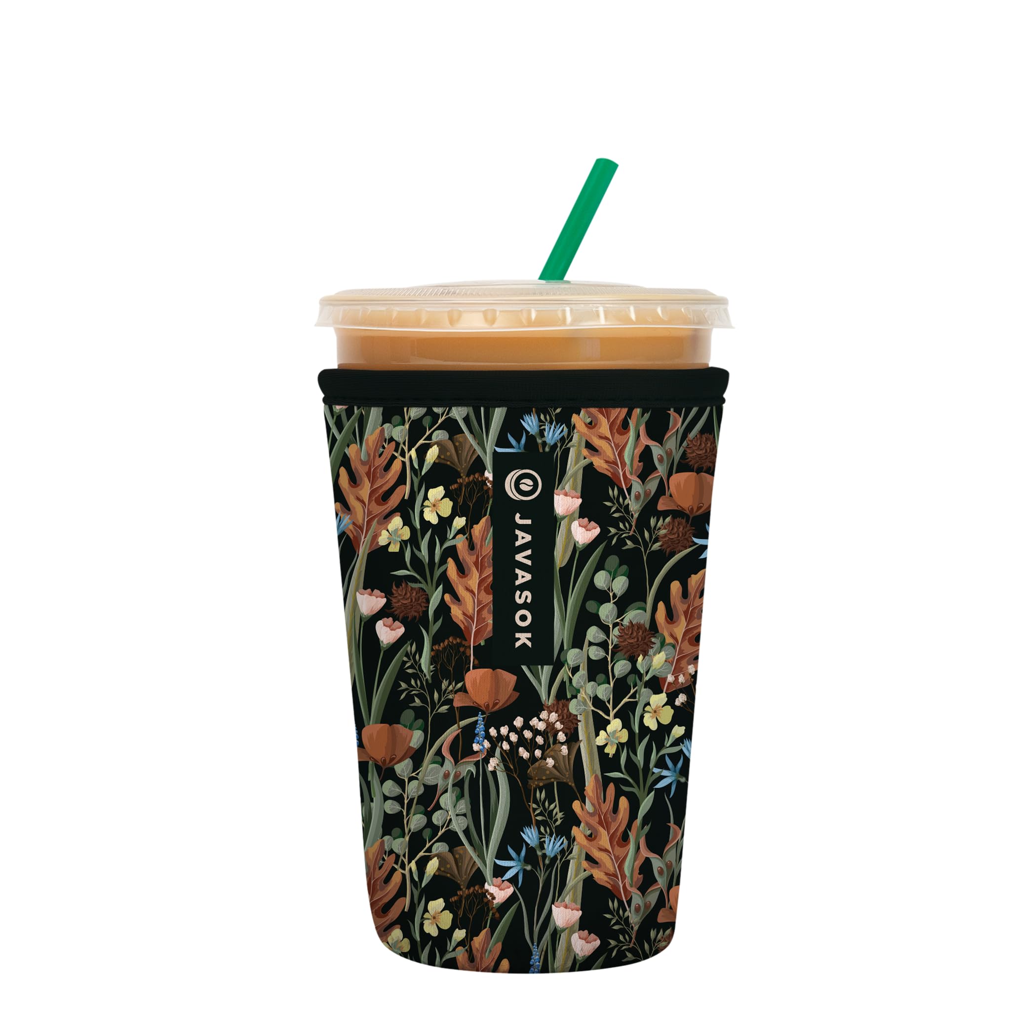 Sok It JavaSok Iced Coffee &amp; Cold Soda Insulated Neoprene Cup Sleeve (Forest Foliage, Medium: 22-28oz)