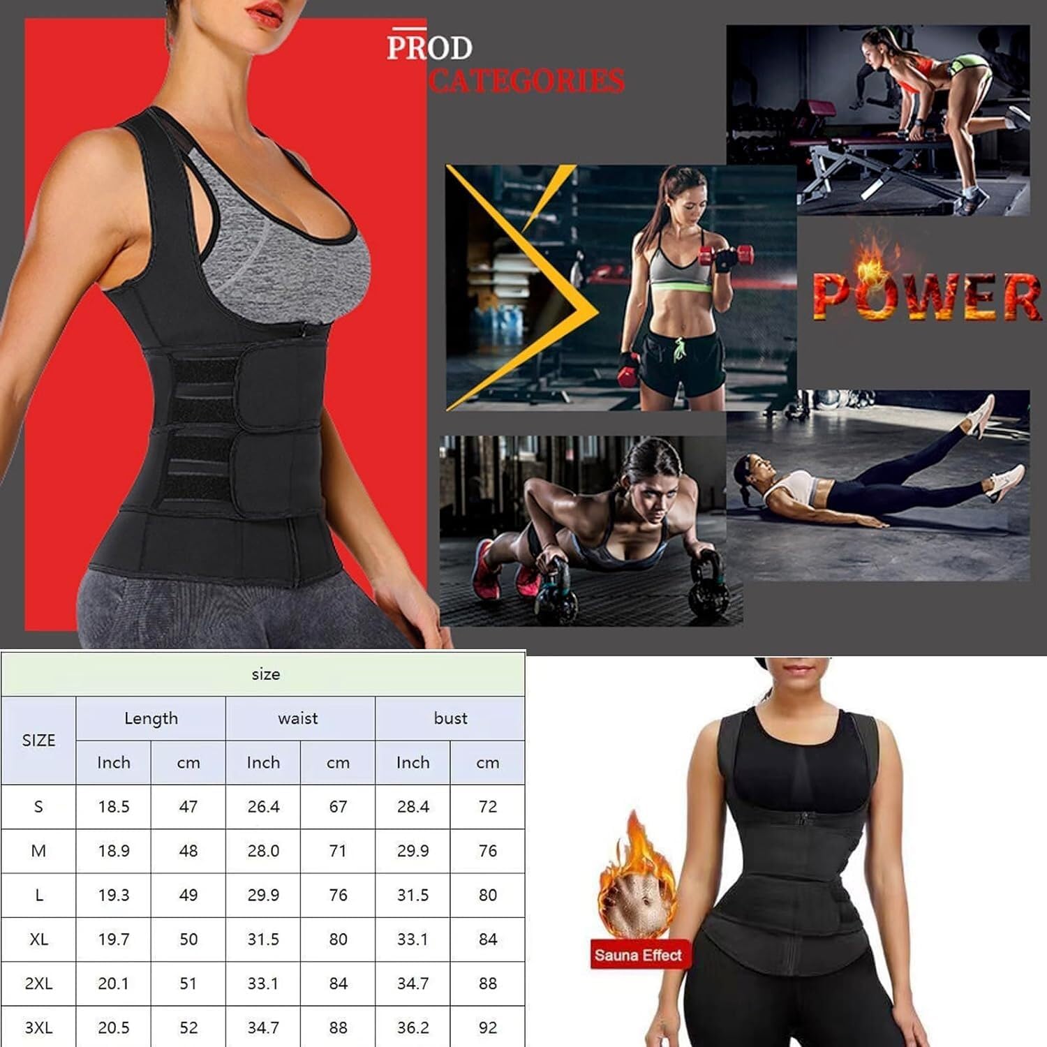 Women's Waist Training Vest. Neoprene Double Waist Abdominal Shapewear, Running Cycling Slimming Sauna Vest