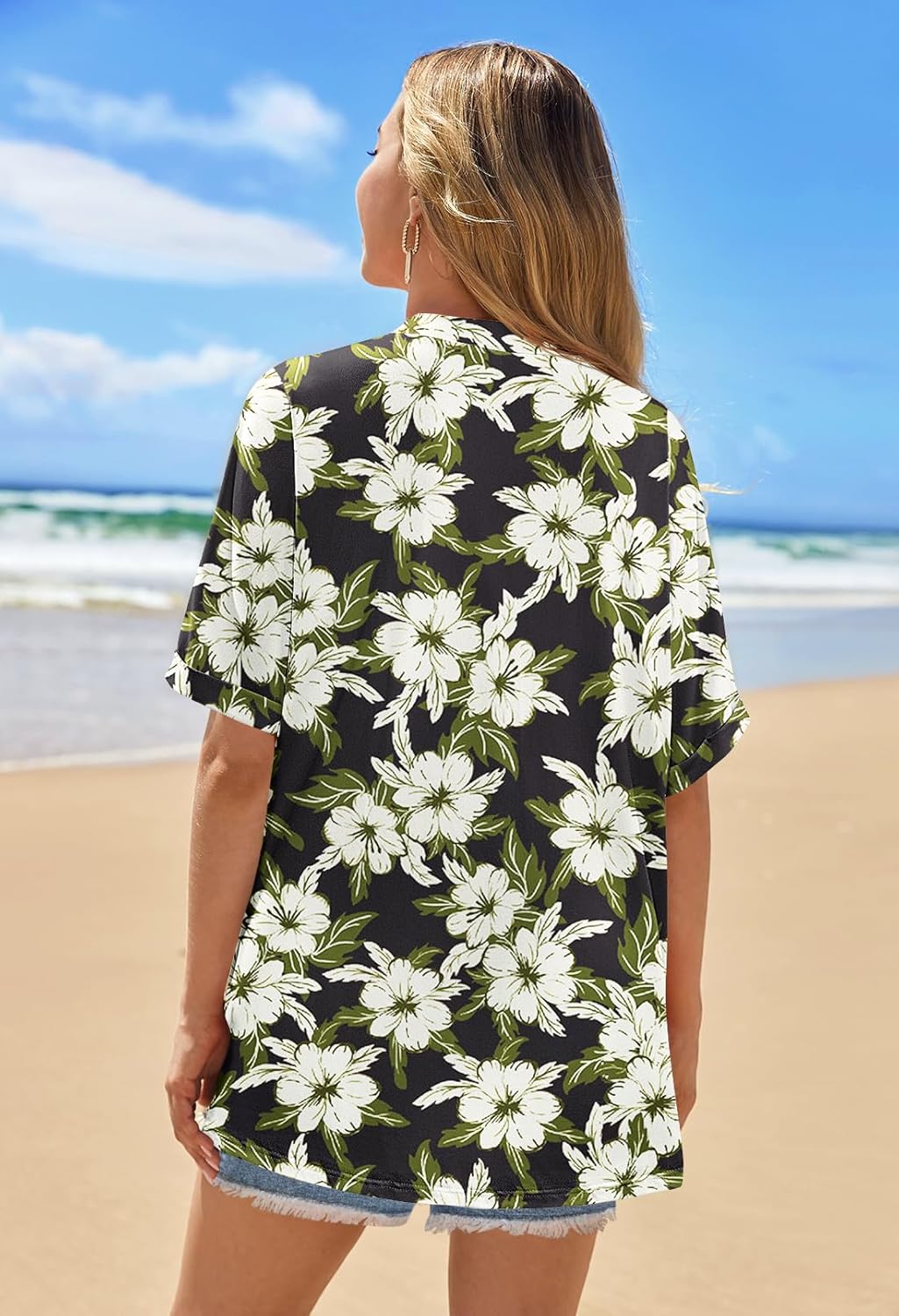 MEROKEETY Women's 2026 Summer Lightweight Kimono Cardigan Short Sleeve Open Front Casual Loose Trendy Beach Cover Ups - Image 4