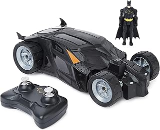 DC Comics, Batman Batmobile Remote Control Car, Easy to Drive with 4-inch Batman Figure, Kids Toys for Boys and Girls Ages 4 and Up