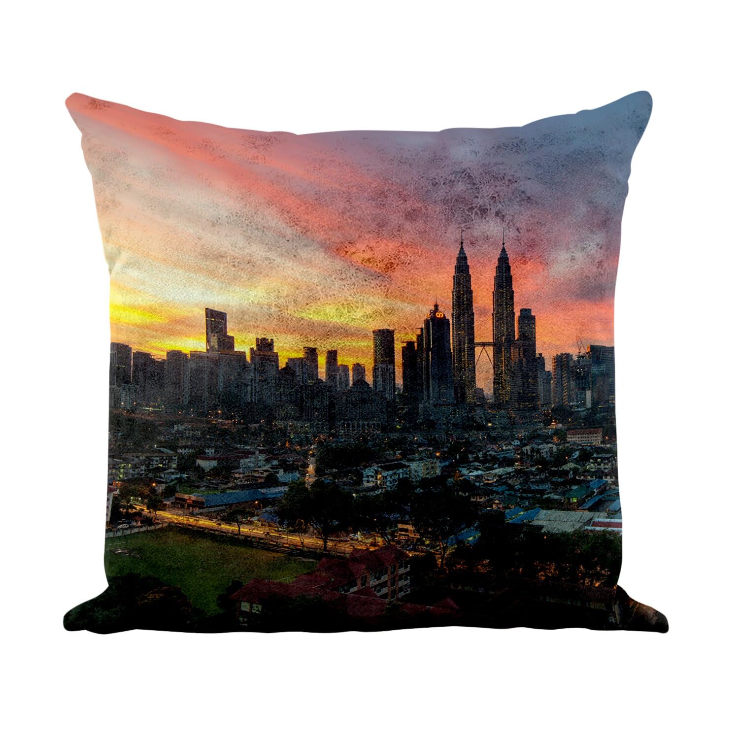 Coussin Similicuir Blanc 40x40 cm Kuala Lumpur - Fabulous