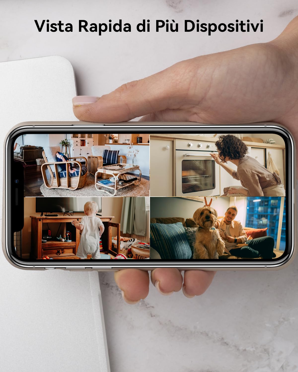Imou 4MP Telecamera Wi-Fi Interno Videocamera Sorveglianza 2.5K, Rilevamento Umano, Audio Bidirezionale, Tracciamento di Movimento con Sirena, Compatibile con Alexa, Rotazione a 360°, 2.4Ghz Ranger 2C