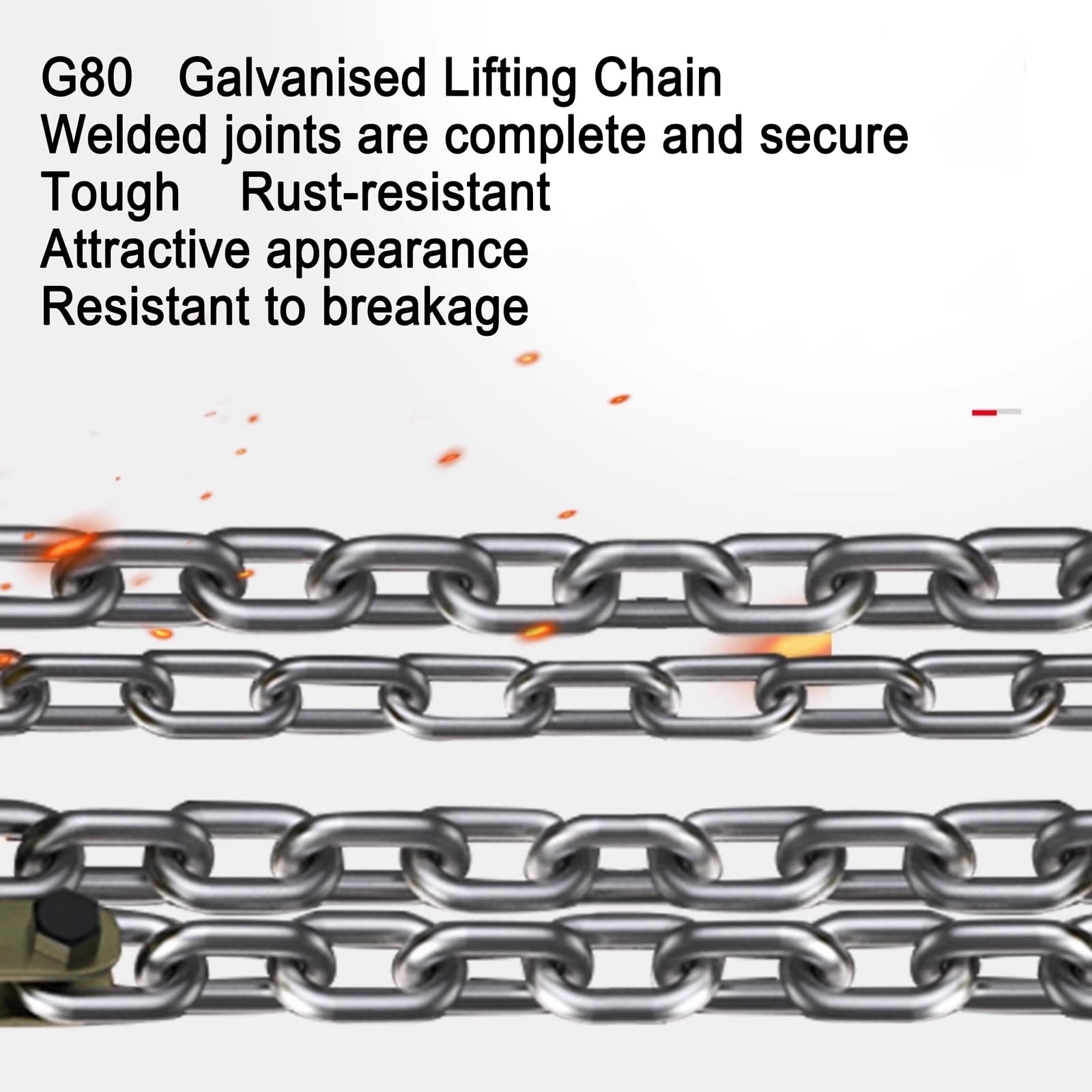 Paranco manuale a catena con gancio resistente, altezza di sollevamento di 3 m, catena a doppio carico, catena G80, gancio di sollevamento sicuro, puleggia industriale per paesaggistica e uso in