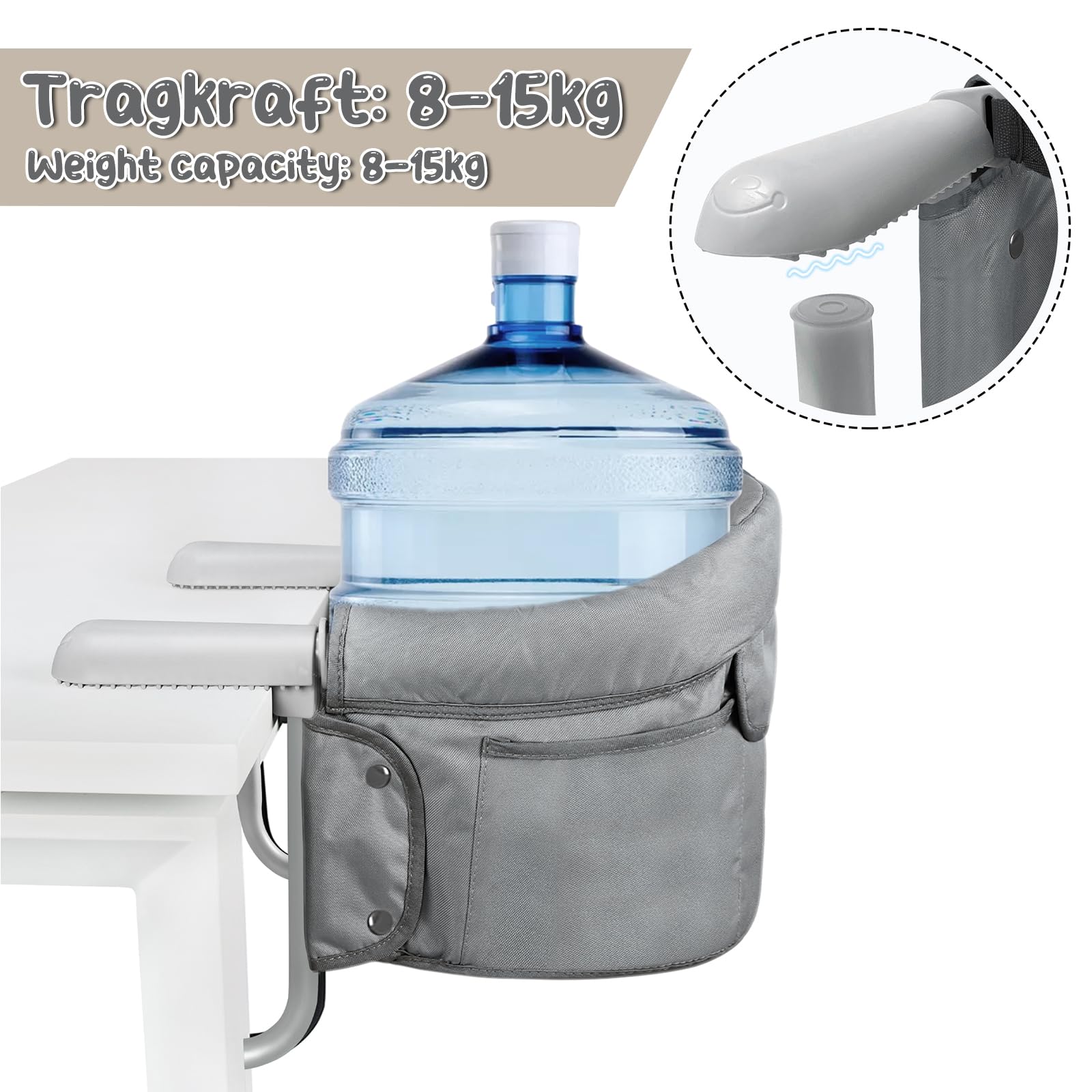 ACXIN Siège de table pour bébé - Chaise haute avec sac de transport - Chaise haute mobile pour enfant de qualité supérieure - Pour restaurant, voyage, etc. - Charge maximale : 15 kg - Gris