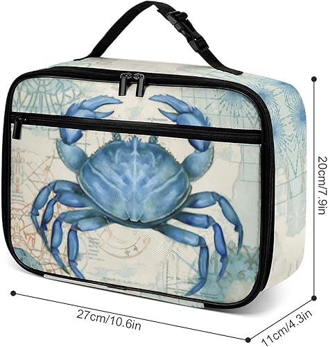 Miniatura 3 de Lonchera reutilizable de cangrejo con aislamiento, bolsa enfriadora, lonchera para comida y alimentos, bolsa de mano para mujeres, niños, niñas,