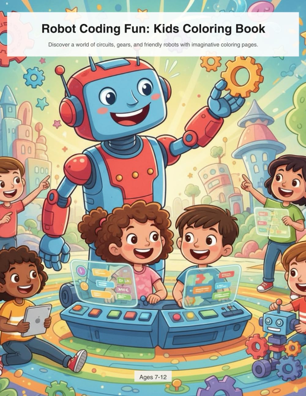 Robot Coding Fun: Kids Coloring Book: Discover a world of circuits, gears, and friendly robots with imaginative coloring pages.