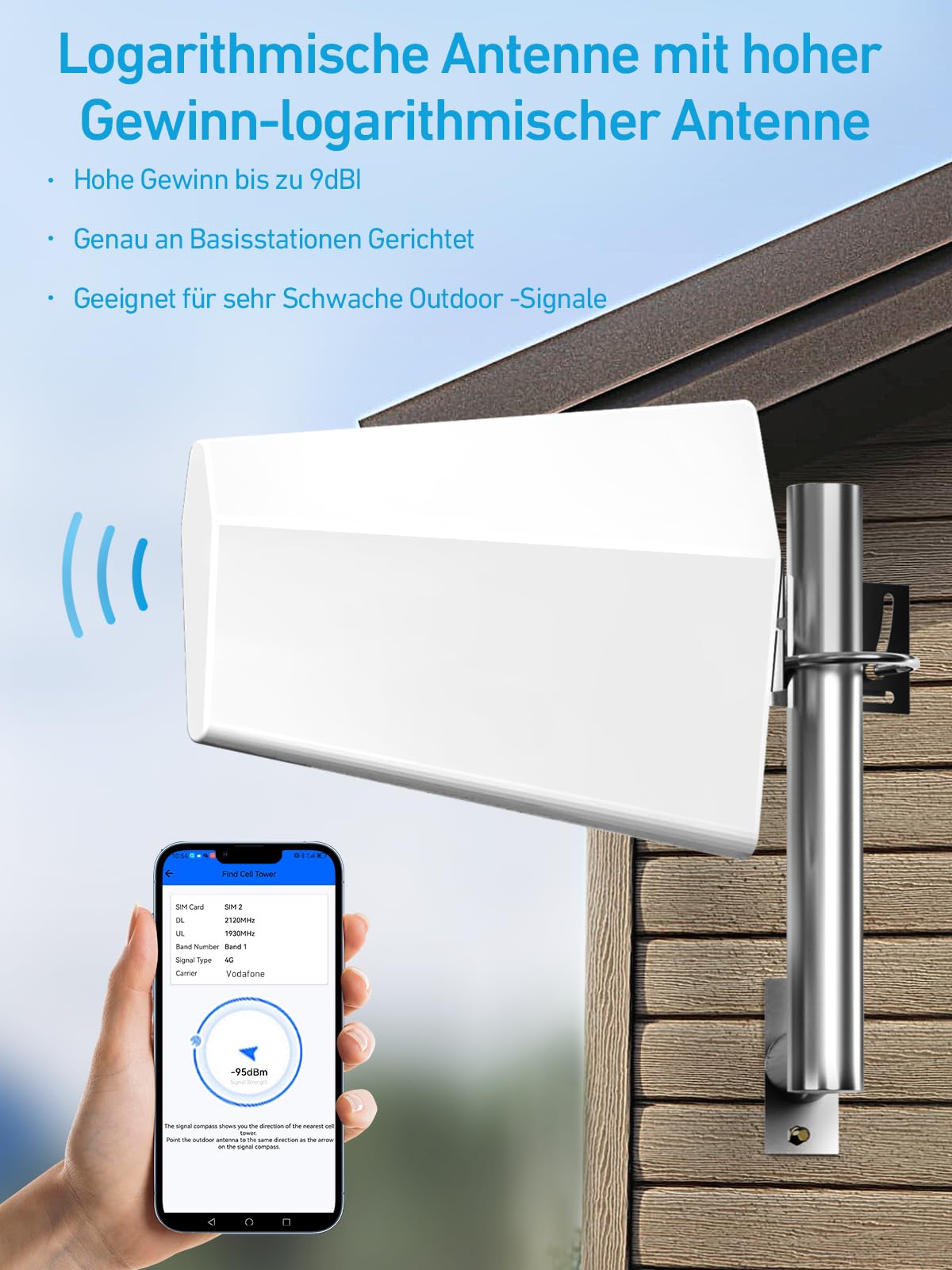 Handy Mobilfunk Signalverstärker 800/2600Mhz Bänder 20/7 5G 4G 3G GSM LTE Repeater für Home Office Mobilfunk Verstärker Unterstützt O2, T-Mobil Vodafone