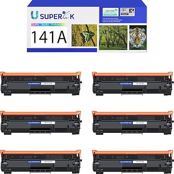 USUPERINK 141A Black Compatible Toner Cartridge Replacement for HP W1410A 141A Toner Cartridge with CHIP use for Laser Jet Pro M110w MFP M140w M139w Printer6 Pack,with CHIP