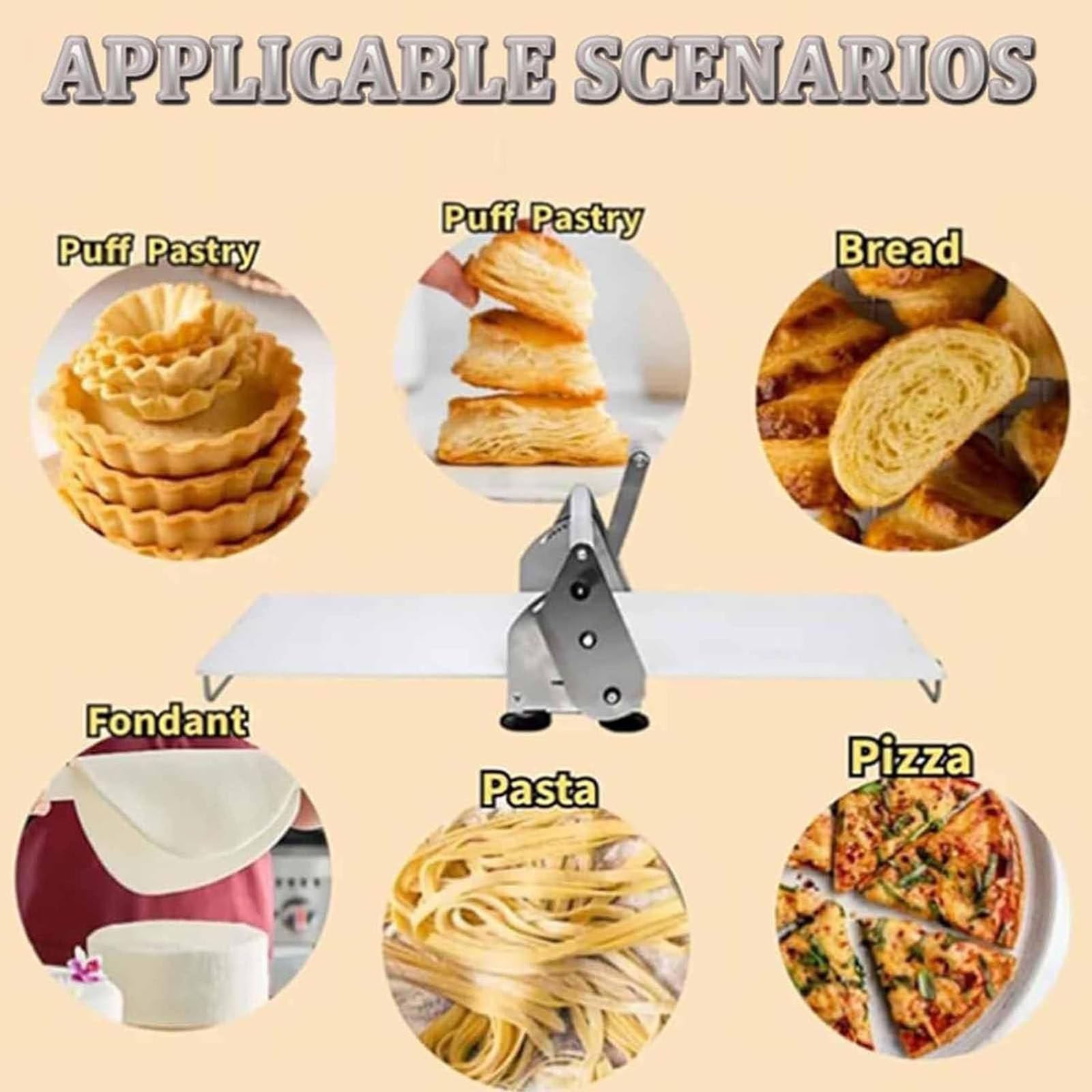 Manuelle Teigschneidemaschine, verstellbare Dicke, für Pizzakruste und Fudge-Herstellung