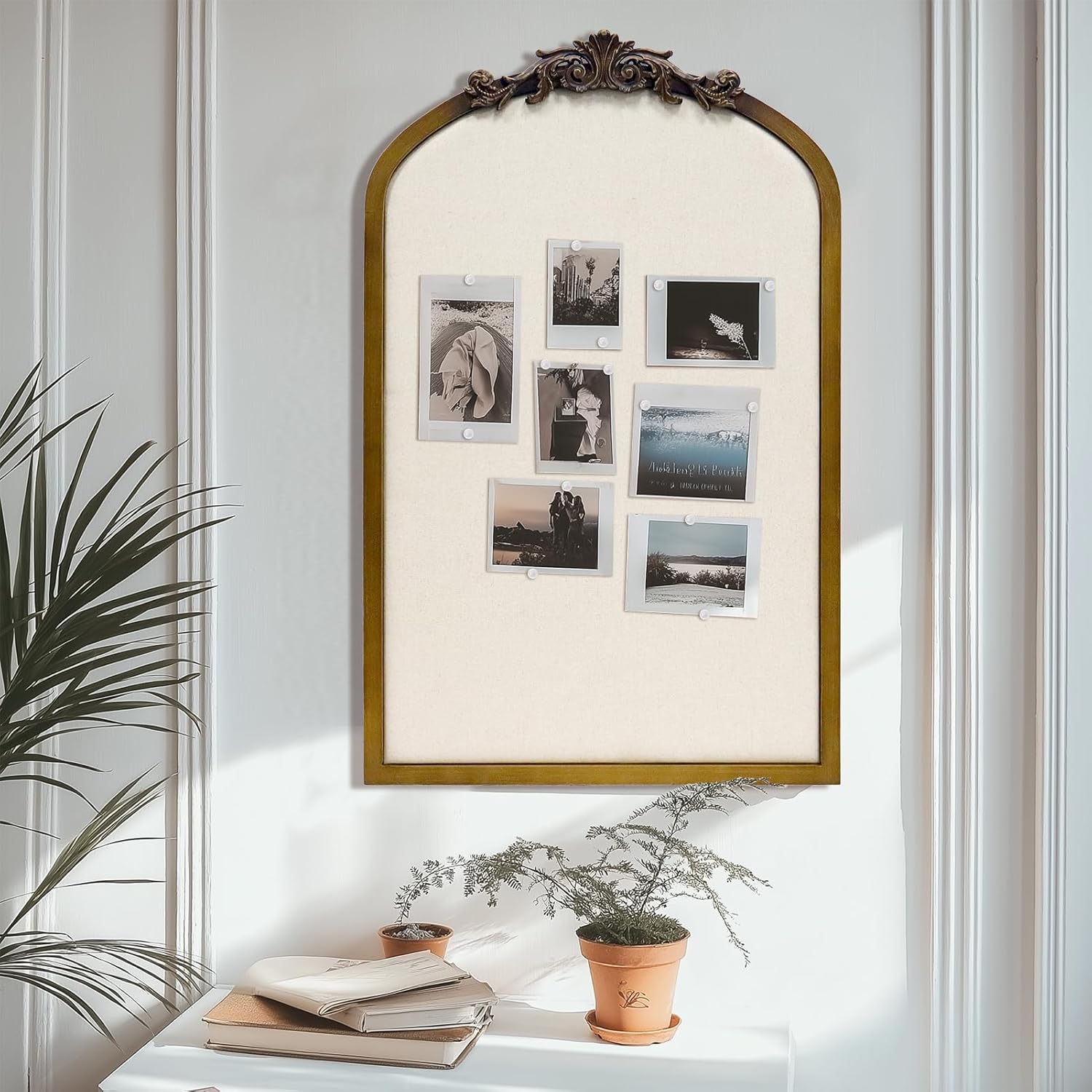 AIXI HOME Wood Antique Gold Bulletin Boards 24"x36",Ornate Vintage Cork Board for Wall Unique Display, Organization and Decor Options