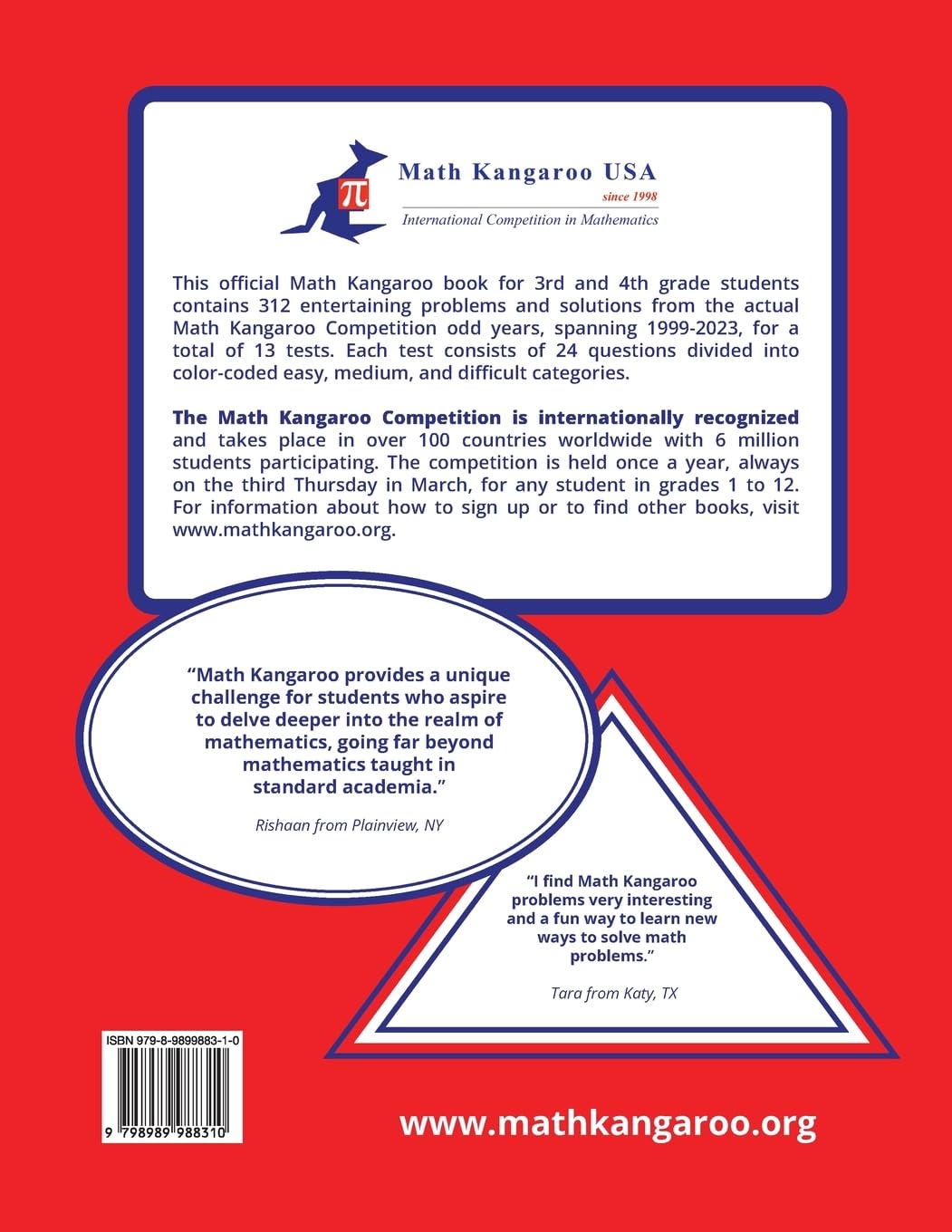 Math Kangaroo Problems and Solutions - Grades 3 & 4 - Odd Years      Paperback – June 24, 2024