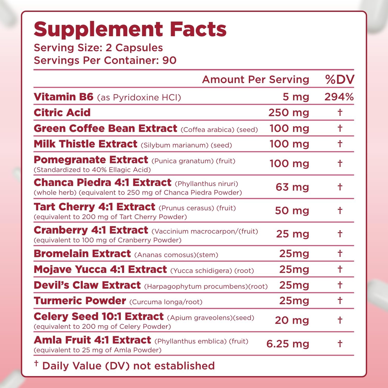 Herbal Uric Acid Support Formula - Kidney & Uric Acid Cleanse & Detox with Chanca Piedra Tart Cherry Celery Seed Bromelain & Cranberry Extract - Made in a GMP Certified Facility (90 Servings) - Image 8
