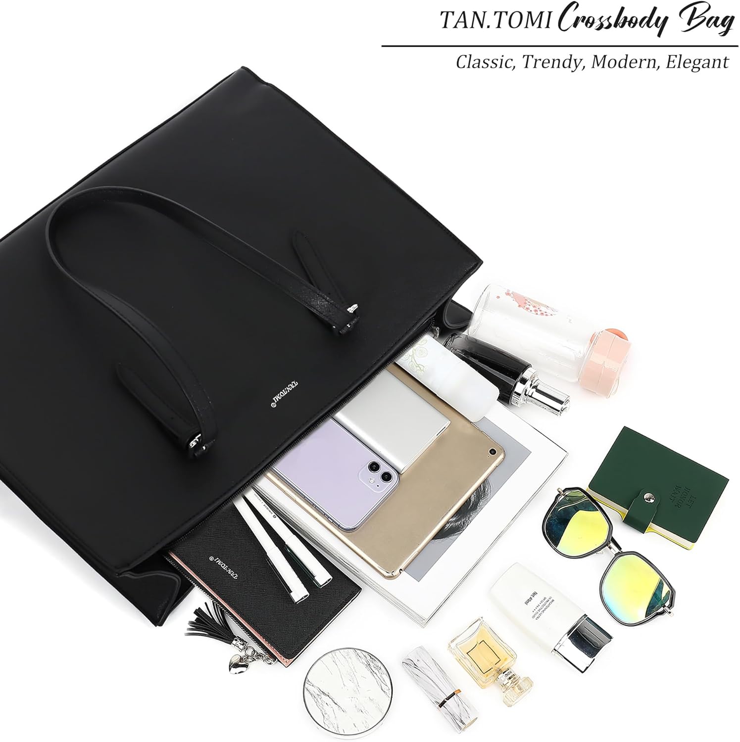 TANTOMI Large Laptop Tote Bag for Women 15.6 Inch Waterproof, Womens Tote Bags for Work, Handbag Briefcase Shoulder Bag - Image 7