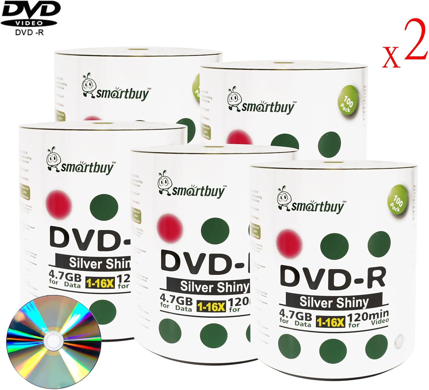 Smartbuy 1000-disc 4.7gb/120min 16x DVD-R Shiny Silver Blank Data Recordable Media Disc