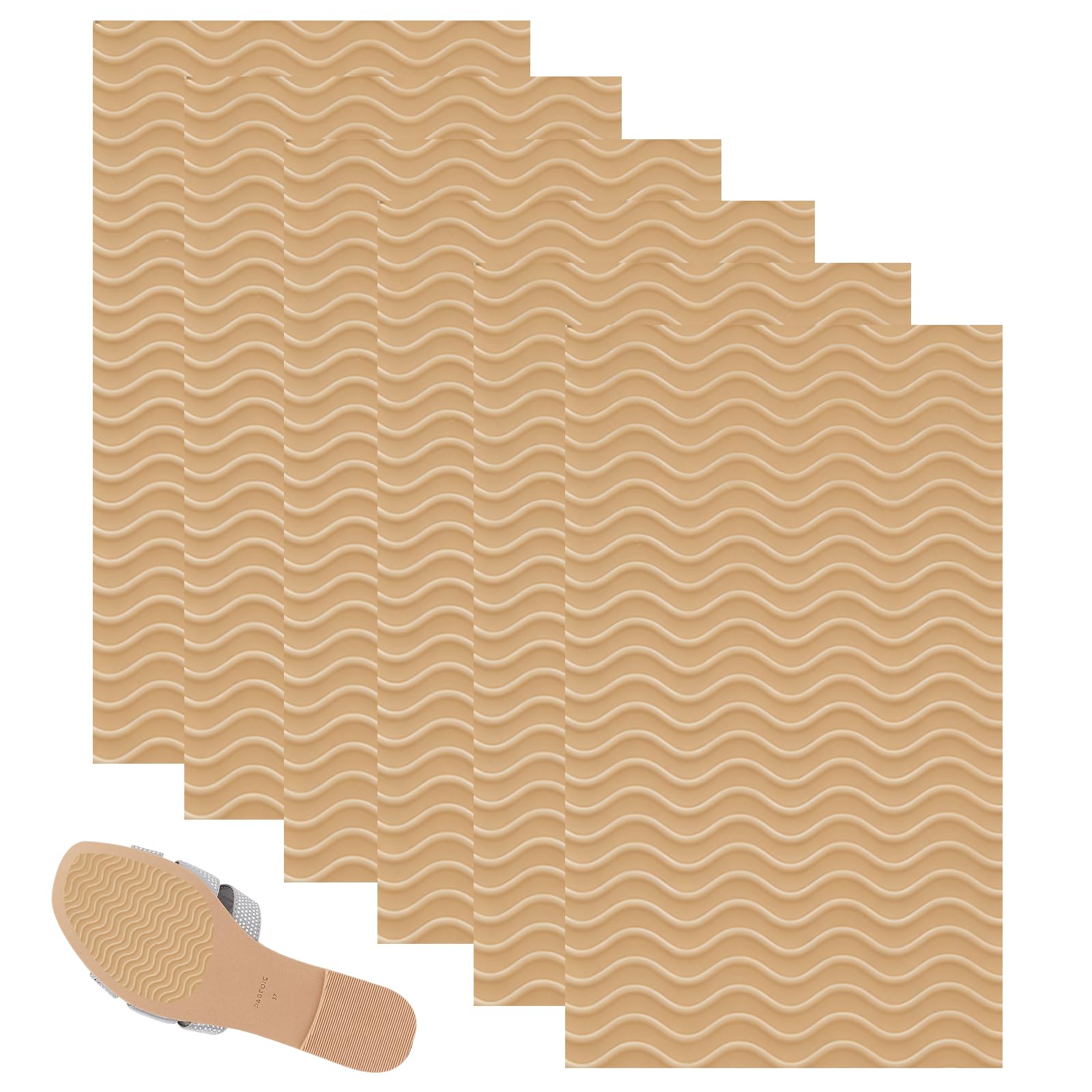 6 sztuk podkładek antypoślizgowych do naprawy, gumowe podeszwy do naklejania, gumowe podeszwy do przyklejania, do wszystkich rozmiarów (15 x 10 cm, khaki)
