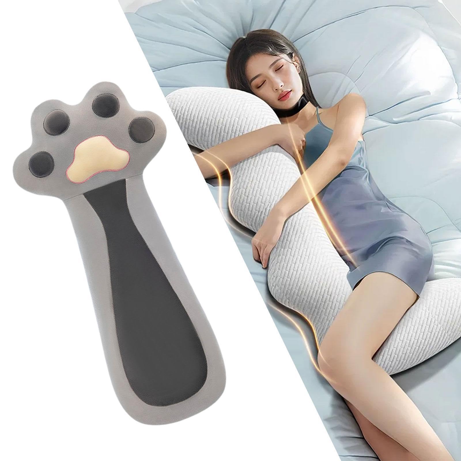 Cuscino di Peluche a Forma di Zampa di Gatto, Animale Imbottito a Corpo Lungo, Coperta di Peluche a Forma di Gatto, Simpatico Giocattolo di Peluche PE, Grigio
