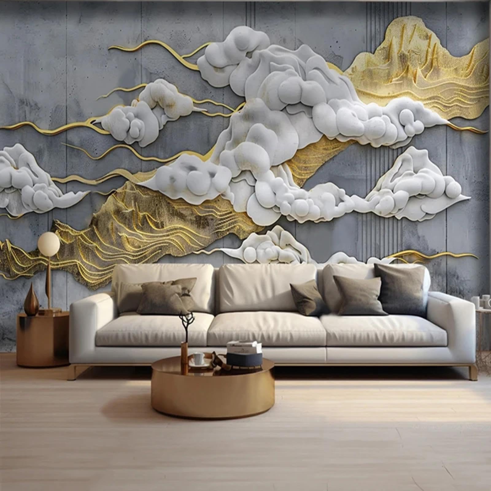 Papier peint 3D abstrait en PVC de haute qualite pour habiller le mur du salon