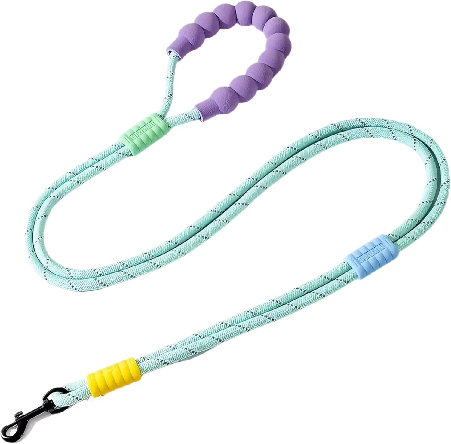 Heavy Duty Dog Leash with Comfort Padded Handle, Reflective Nylon Dog Leash with 360° Swivel Clasp, 1.4m (4.6 ft) (Fresh Green)