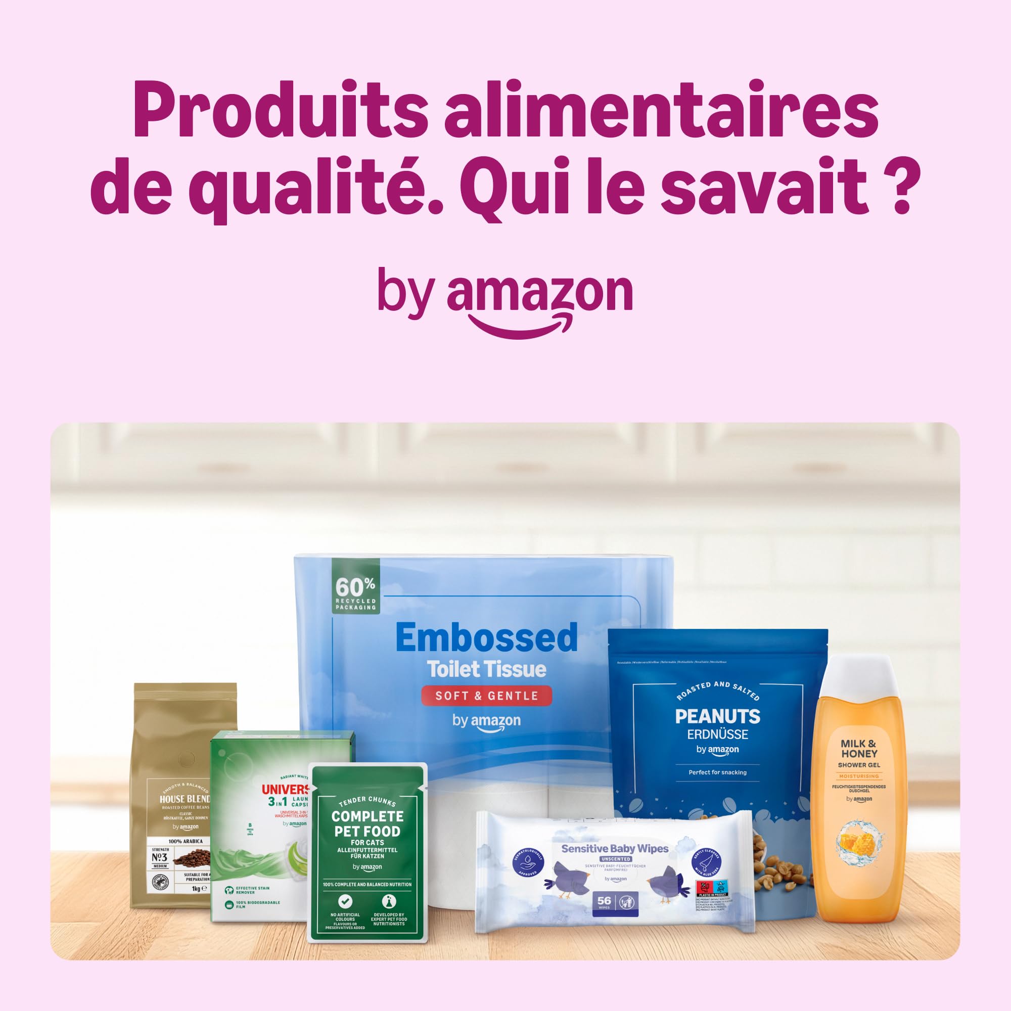 by Amazon Papier Toilette, 4 Épaisseurs Matelassé, Douceur Suprême, 48 Rouleaux (4 Paquets de 12), 160 Feuilles par Rouleau, Certifié FSC