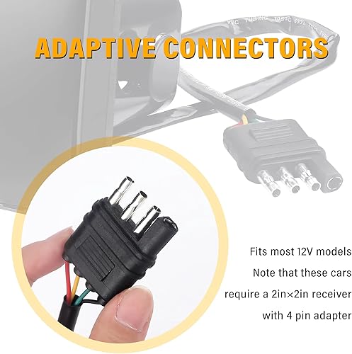 Miniatura 5 de carleef Luz de freno de enganche de remolque de 15 LED, luces traseras ahumadas de 12 V, se adapta a receptor de 2 pulgadas con adaptador de 4