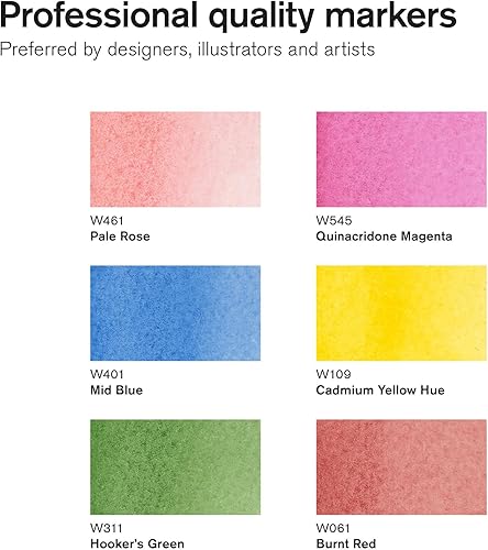 Vista 38 de Winsor & Newton Acuarela Promarker, 24 unidades (paquete de 1), tonos básicos