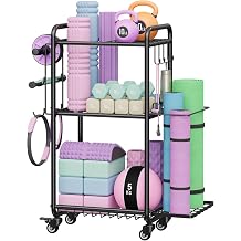 Multi-Functional Home Gym Storage Rack - Yoga Mat Storage Rack, Dumbbell Weight Rack & Workout Equipment Storage with Heavy-Duty Steel Construction for Gym Fitness Organizer