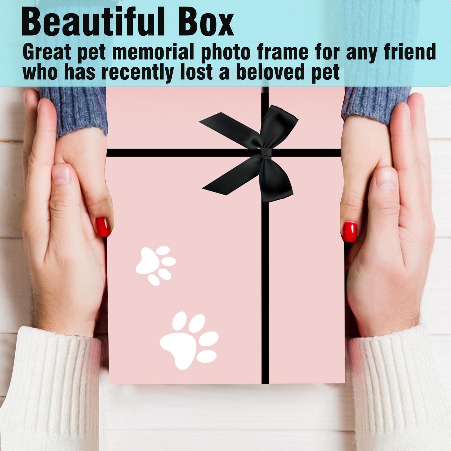 Caja Conmemorativa Para Mascotas Personalizada - Madera De Nogal/Cerezo, Con Foto Y Nombre, Incluye Botellitas De Vidrio