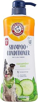 Arm & Hammer for Pets 2-in-1 Shampoo & Conditioner for Dogs, Value Size Bottle with Pump | Dog Shampoo & Conditioner in One | Cucumber Mint, 24 Ounce Bottle Dog Shampoo and Conditioner for All Dogs