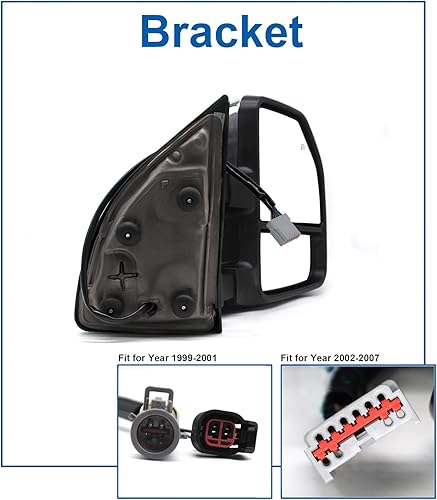 Miniatura 6 de JZSUPER Espejos de remolque aptos para Ford F250 F350 F450 F-550 Super Duty Power Heated Turn Signal Auxiliar Light Black Cap