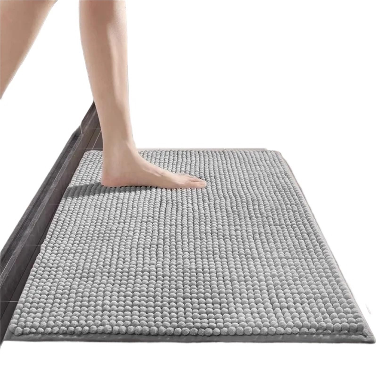 Tapis d'entrée intérieur gris clair 60x150 cm lavable pour couloir