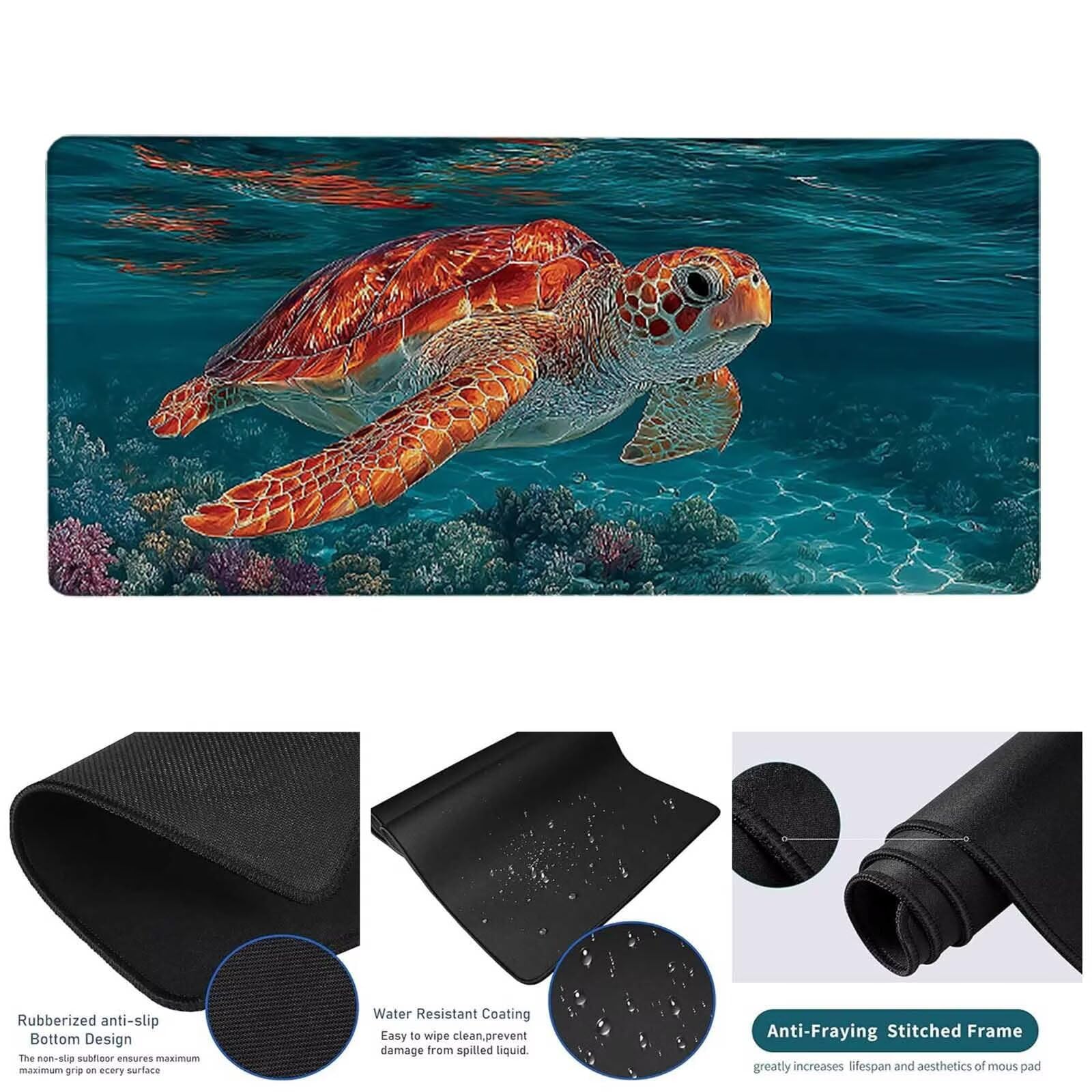 Podkładka pod mysz XXL 1500 x 800 x 3 mm, duża niebieska podkładka pod mysz do gier z motywem, mata pod mysz dla zwierząt na biurko do gier na PC, MacBook, laptop, poprawia dokładność i szybkość dla