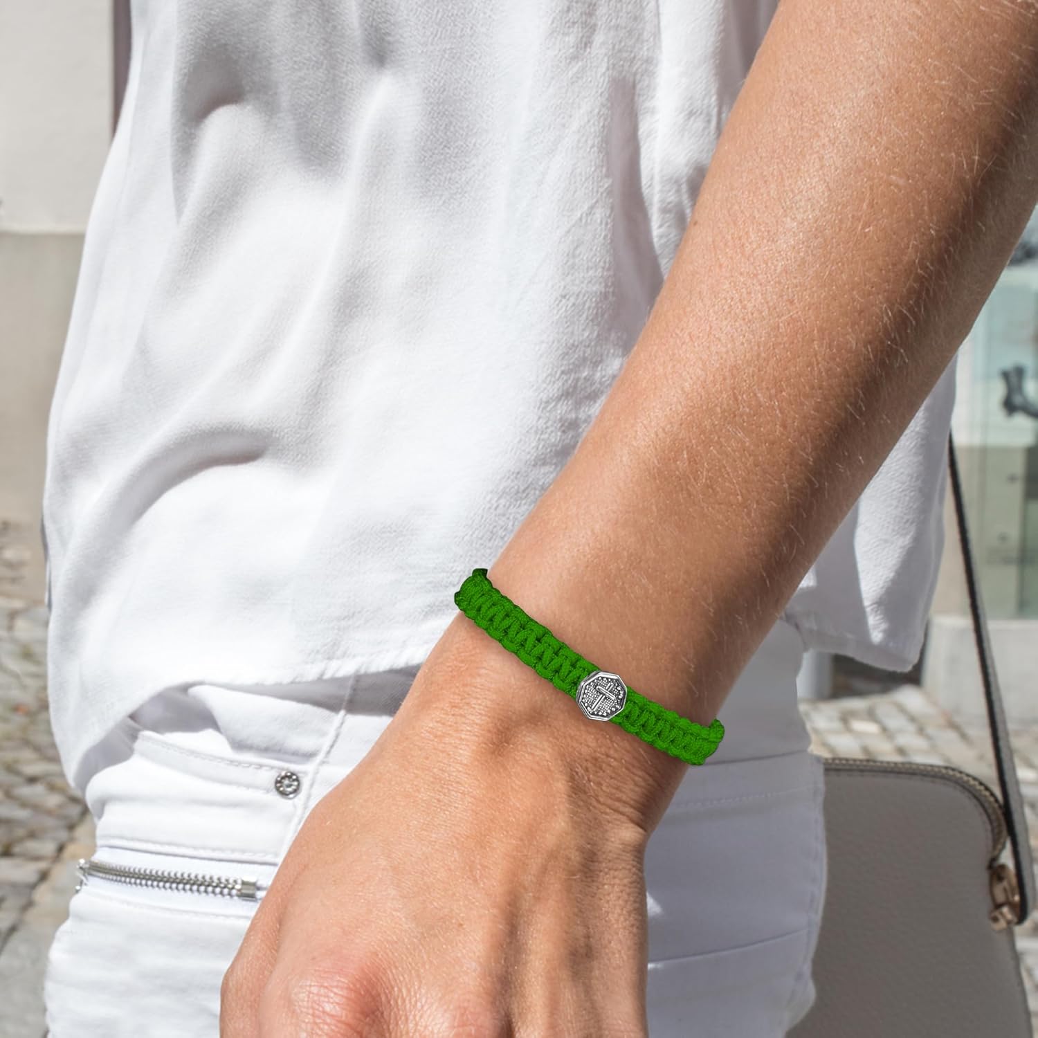 JENDEAR SHINE Cross Bracelet for Men, Adjustable Hand Woven Rope Bracelet, Cross Symbol Cool Bracelet for Men - Image 4