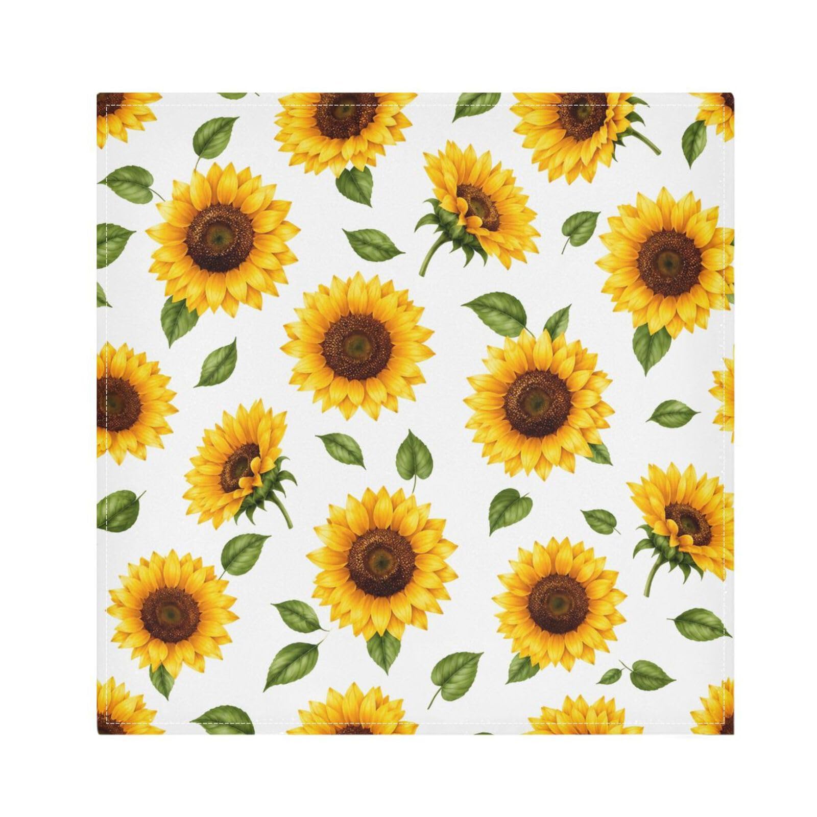 Ttgoth Sunflowers Cloth Napkin Set of 6 Washable & Reusable Dinner Napkins for Dining Table, Banquets, Wedding, Party, 50x50 cm