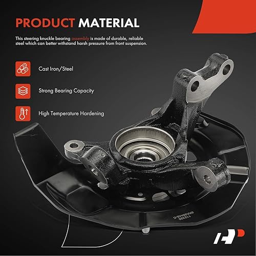 Miniatura 4 de A-Premium Conjunto de cubo de cojinete de rueda y nudillo de dirección delantero derecho compatible con Toyota Highlander 2004 2005 2006 2007, lado