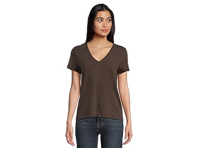 Lilla P Short Sleeve Back Seam V-Neck Women