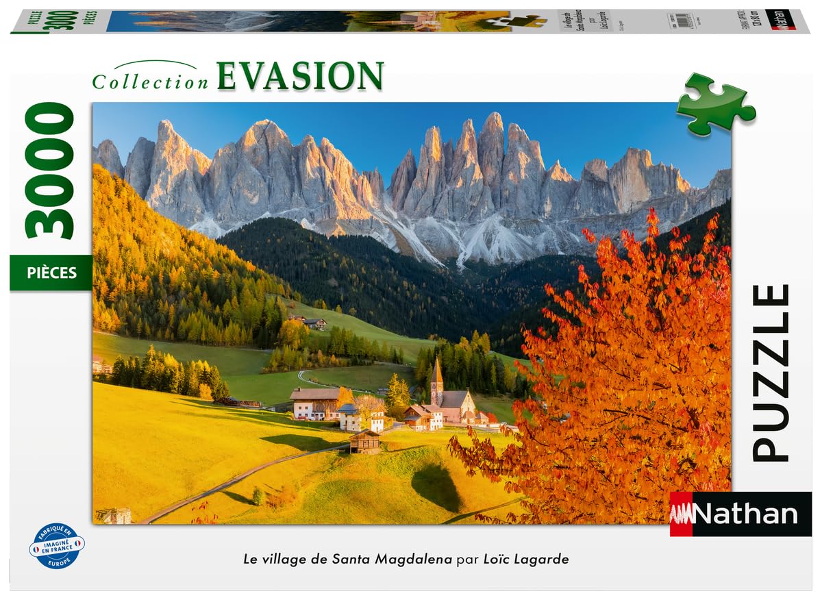Nathan - Puzzle 3000 pièces - Le Village de Santa Magdalena Loïc Lagarde - Adultes et Enfants dès 14 Ans - Puzzle de qualité supérieure - Encastrement Parfait - Collection Évasion - 12001871